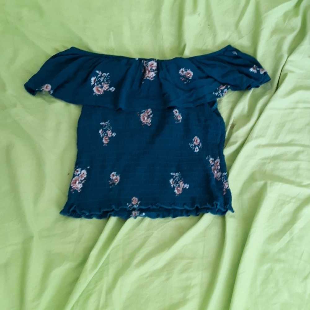 Blue off the shoulder top